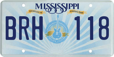 MS license plate BRH118
