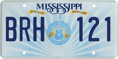 MS license plate BRH121