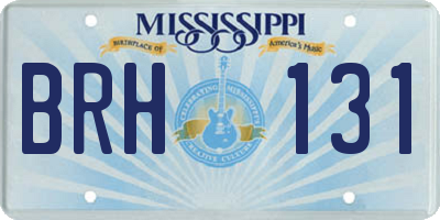 MS license plate BRH131
