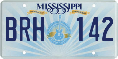 MS license plate BRH142
