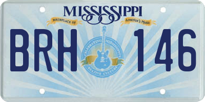 MS license plate BRH146
