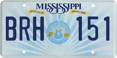 MS license plate BRH151