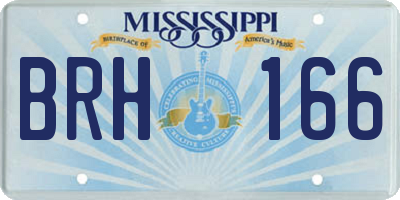 MS license plate BRH166