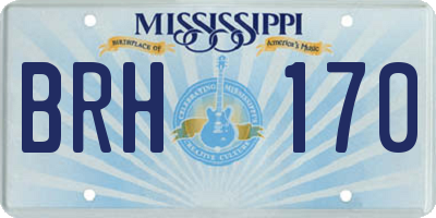 MS license plate BRH170