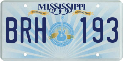MS license plate BRH193