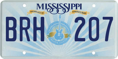 MS license plate BRH207