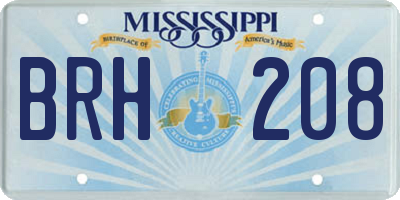MS license plate BRH208