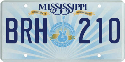 MS license plate BRH210
