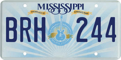 MS license plate BRH244