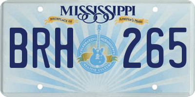 MS license plate BRH265