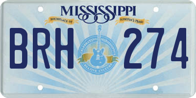 MS license plate BRH274