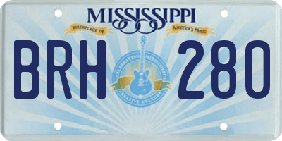 MS license plate BRH280