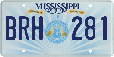 MS license plate BRH281