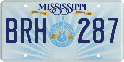 MS license plate BRH287