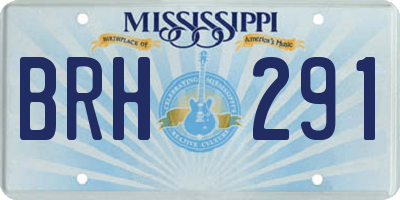 MS license plate BRH291