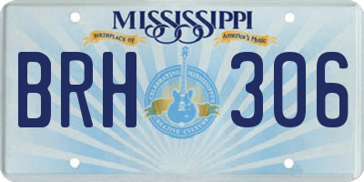 MS license plate BRH306
