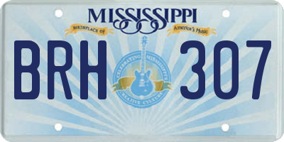 MS license plate BRH307