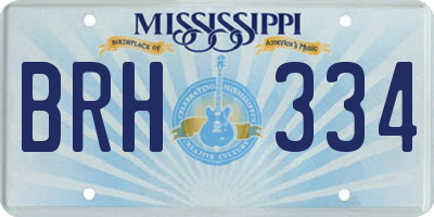 MS license plate BRH334
