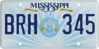 MS license plate BRH345