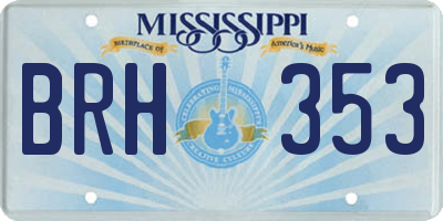 MS license plate BRH353