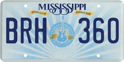 MS license plate BRH360