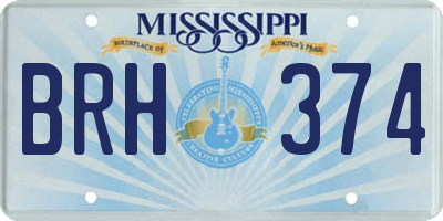 MS license plate BRH374