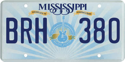 MS license plate BRH380