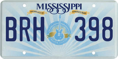 MS license plate BRH398