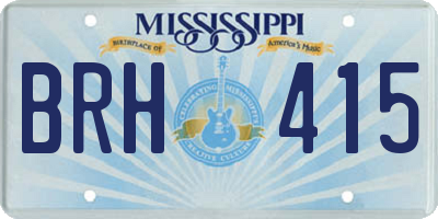 MS license plate BRH415