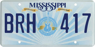 MS license plate BRH417