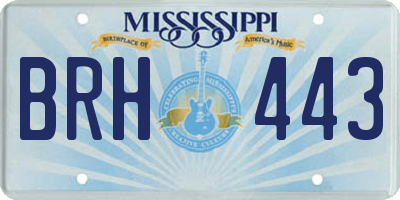 MS license plate BRH443