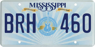 MS license plate BRH460