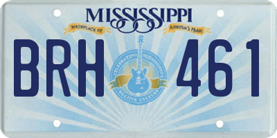 MS license plate BRH461