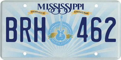 MS license plate BRH462