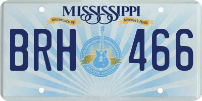 MS license plate BRH466