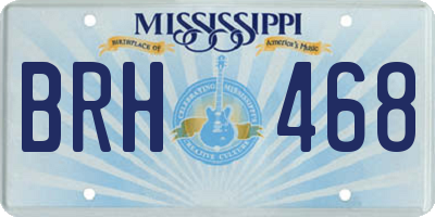 MS license plate BRH468