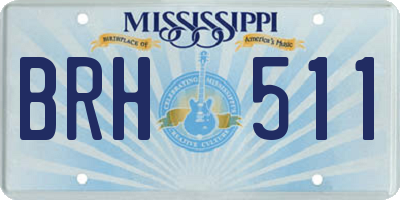 MS license plate BRH511