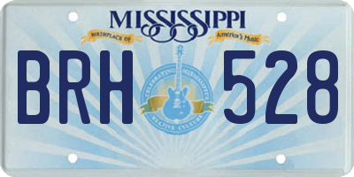 MS license plate BRH528
