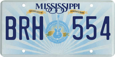 MS license plate BRH554