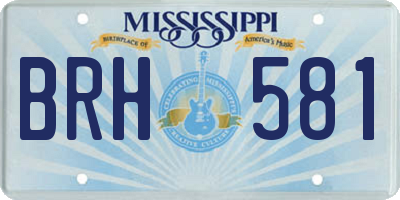MS license plate BRH581