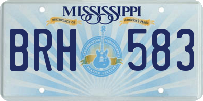 MS license plate BRH583