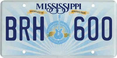 MS license plate BRH600