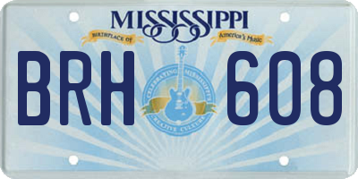 MS license plate BRH608