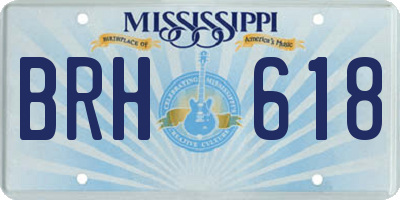 MS license plate BRH618