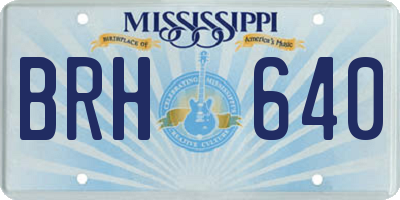 MS license plate BRH640