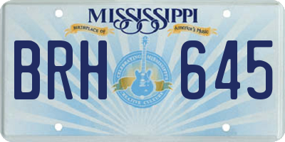 MS license plate BRH645