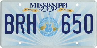 MS license plate BRH650