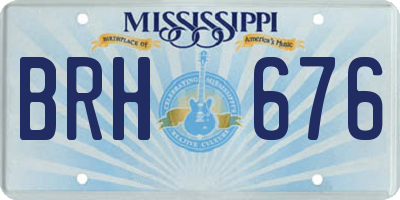 MS license plate BRH676