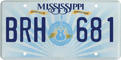 MS license plate BRH681