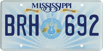 MS license plate BRH692